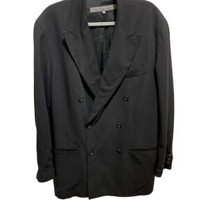 Vintage Le Collezioni Structure Double Breasted Wool Blend Blazer Hong Kong Med.